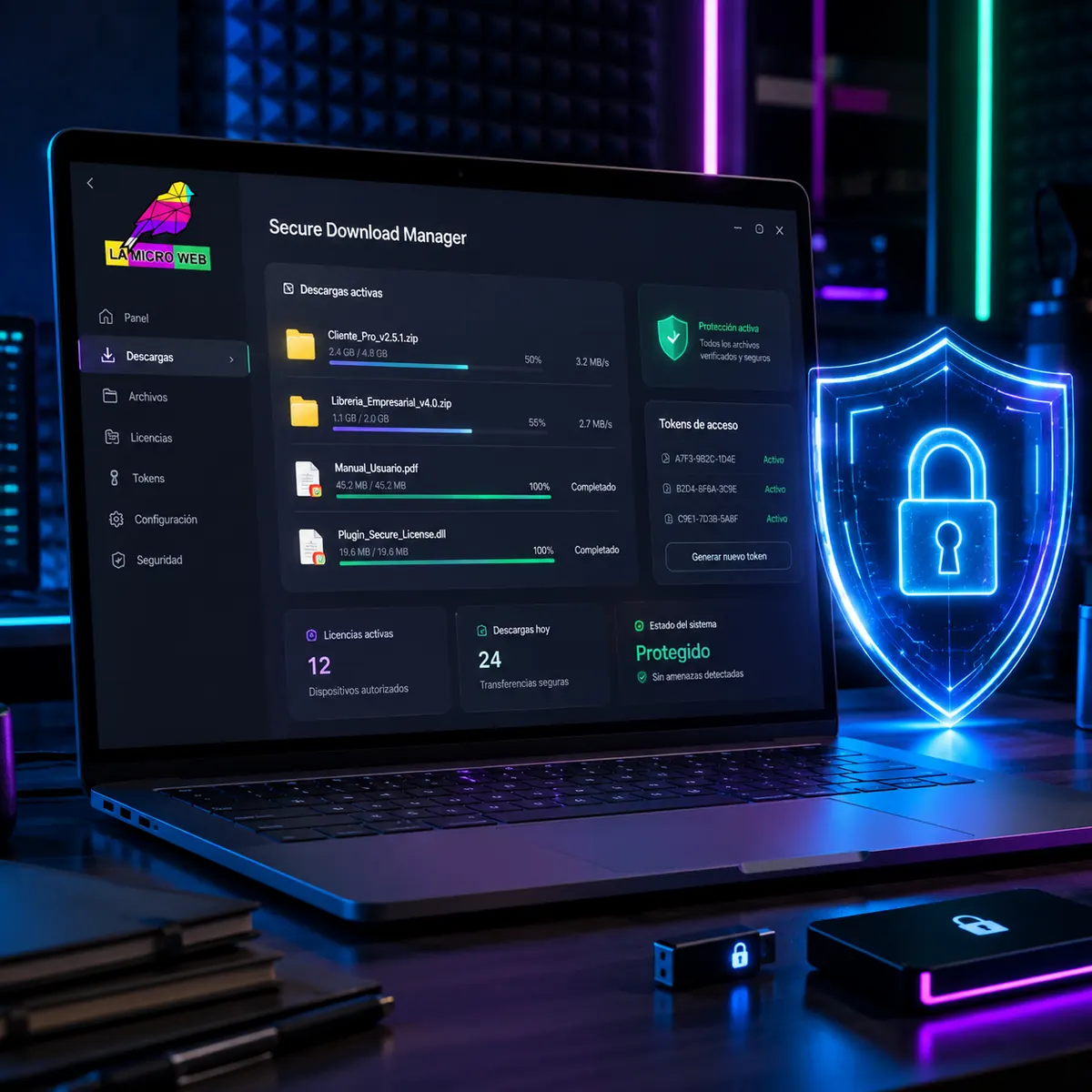 Secure Download Manager: descargas digitales protegidas Secure Download Manager protege archivos digitales con descargas, licencias y tokens seguros